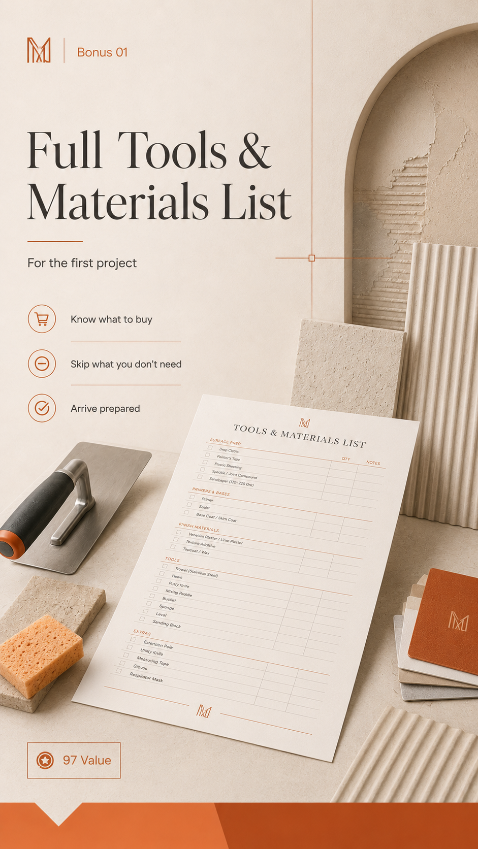 Bonus 1: Full Tools & Materials List